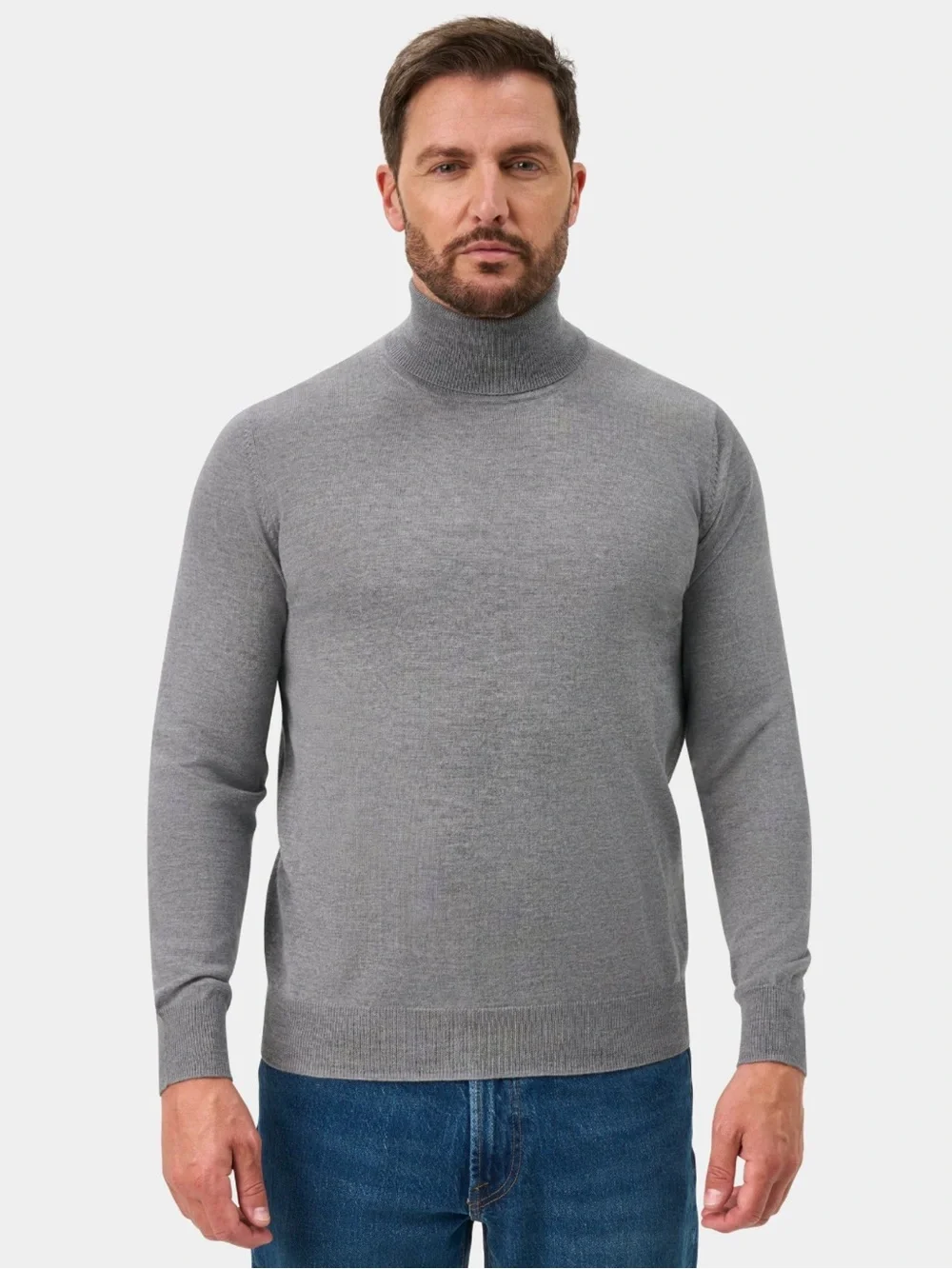 Alan Paige Linton Merino Wool Roll Neck Jumper size UK 46 (US XL)